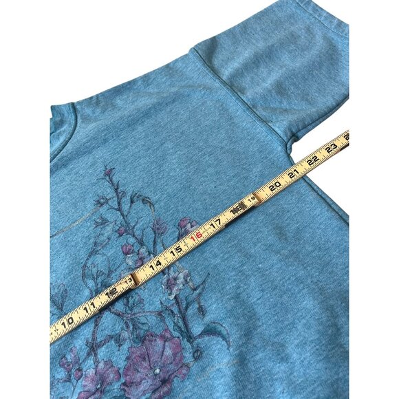 Northern Reflections Y2K VTG Sweatshirt Womens Large Blue Floral Cottage Boho - Picture 7 of 8